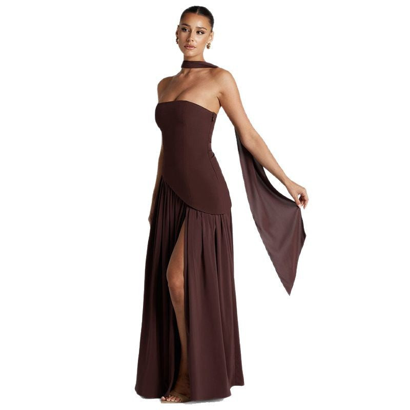 Spring Solid Color Sleeveless Tube Backless Tops
