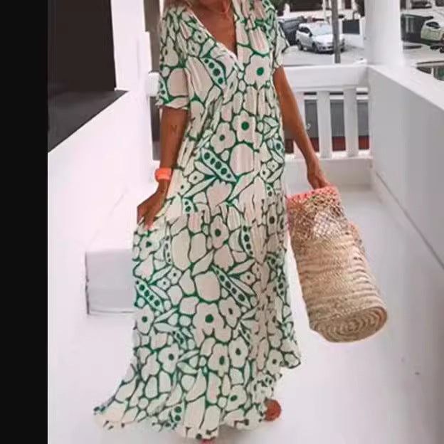 Women's New Dress Summer Printed Sleeve Dresses