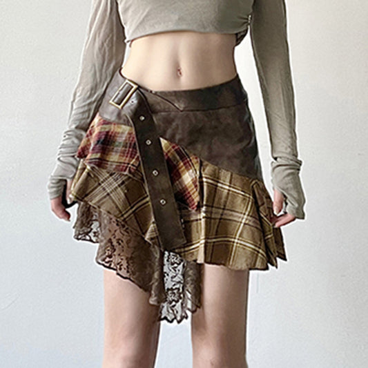 Stitching Lace Wandering Waste Soil Style Personalized Skirts
