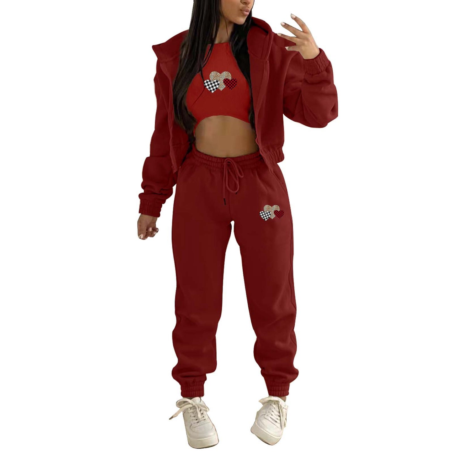 Women's Hoody Letter Printed Hooded Sports Casual Suits