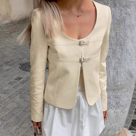 Women's Design Sense Collar Niche Temperament Fashion Casual Coats