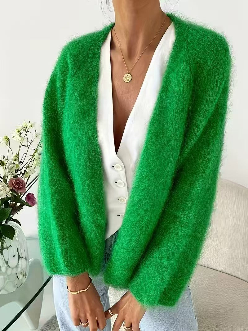 Women's Knitted Solid Color Loose Lazy Style Sweater
