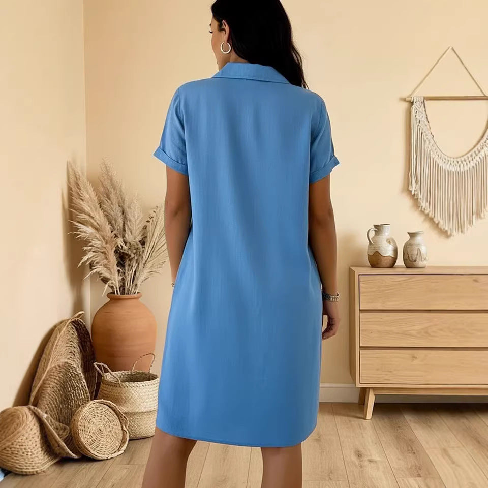 Women's Summer Comfort Casual Pocket Cotton Dress