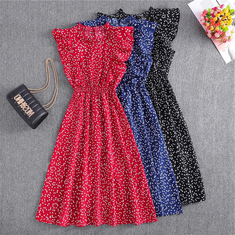 Women's Summer Polka Dot Chiffon Loose Graceful Dress