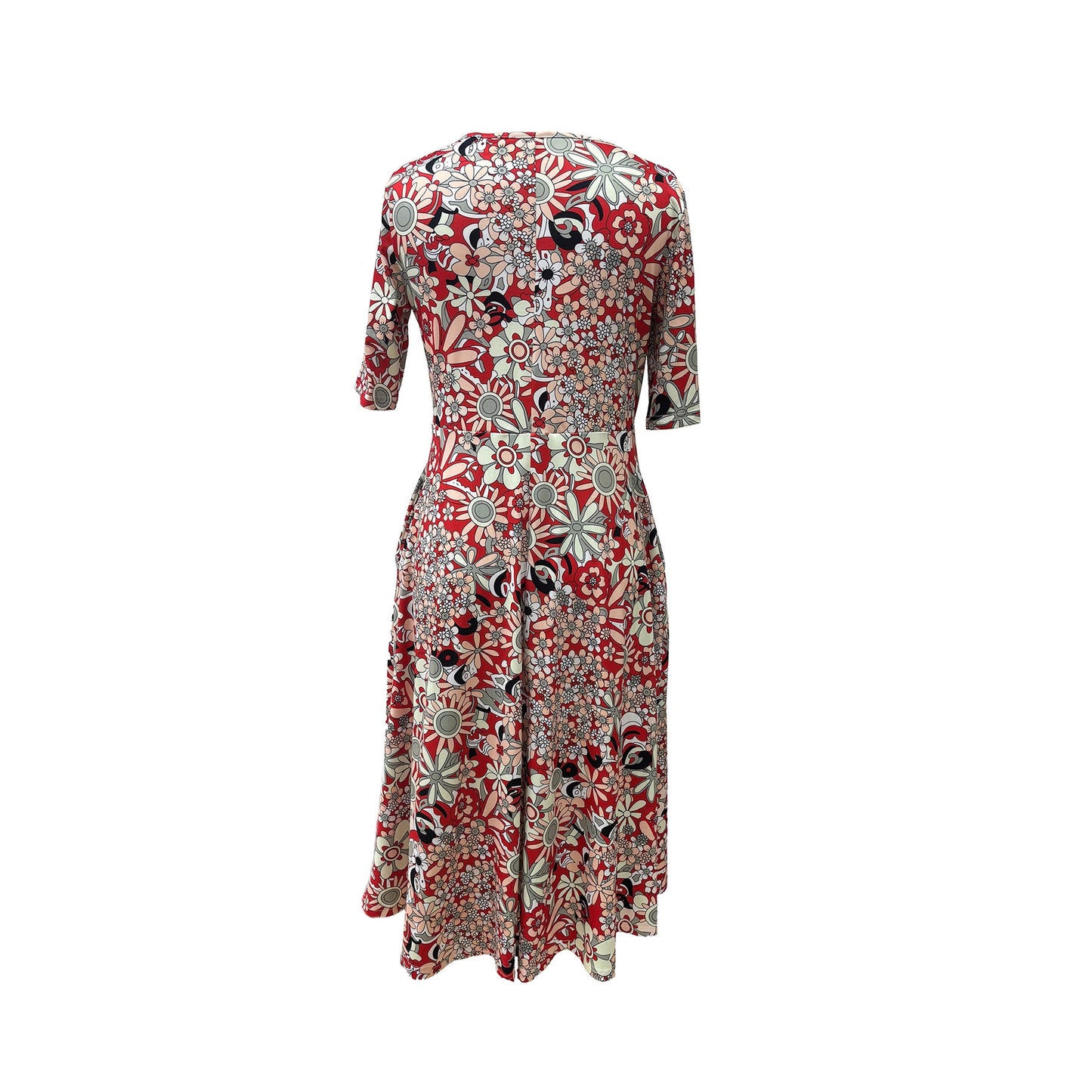 Women's Summer Printed Elegant Half-length Sleeve Dress