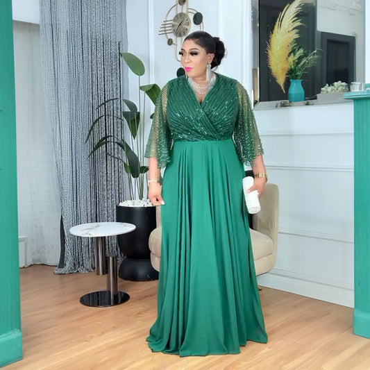 Women's Muslim Wear African Large Sleeves Loose Dresses