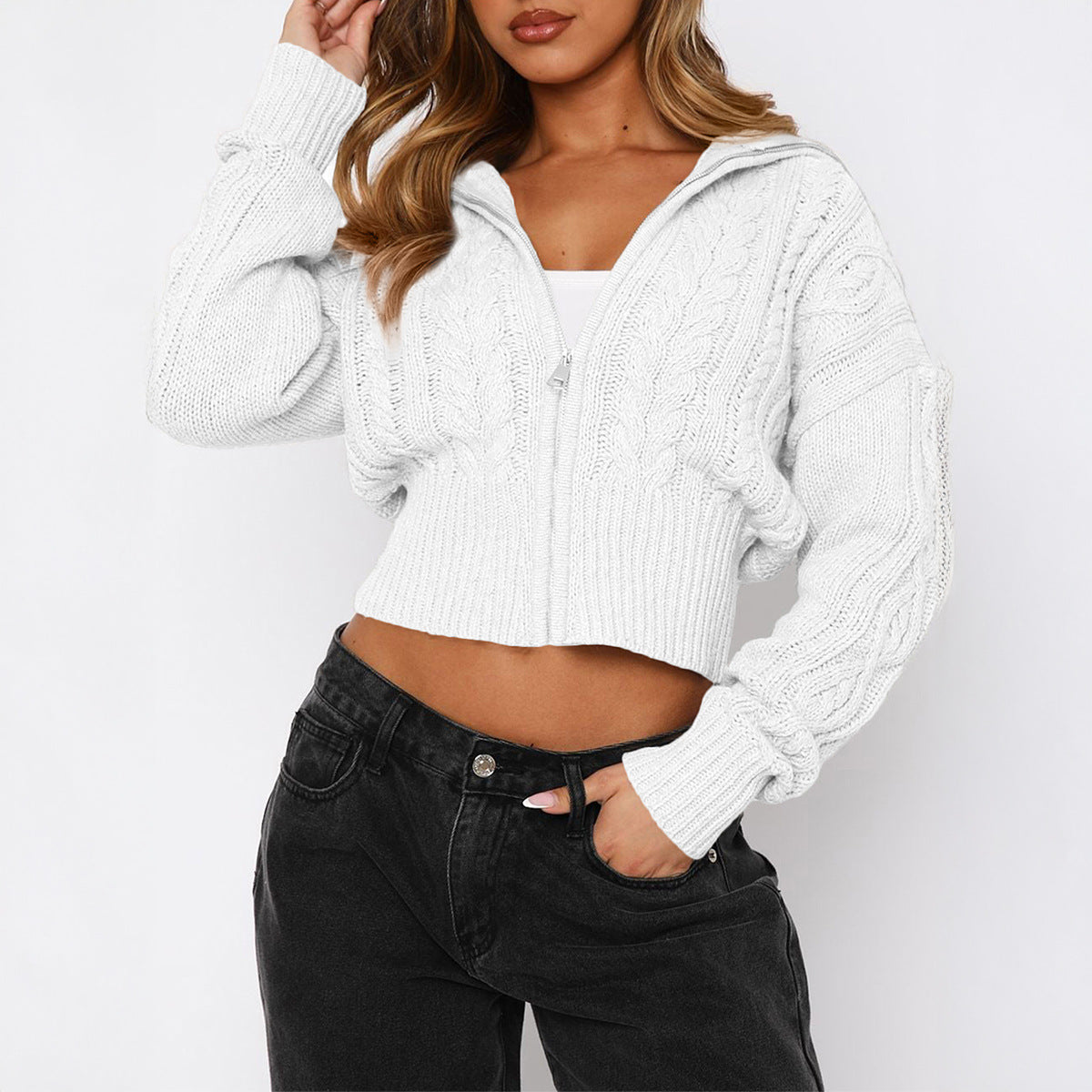 Women's Simple Fashion Long Sleeve Solid Color Women's Sweater