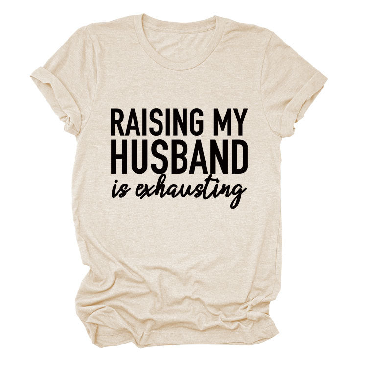 Women's Simple Letter Printed Short-sleeved T-shirt Blouses
