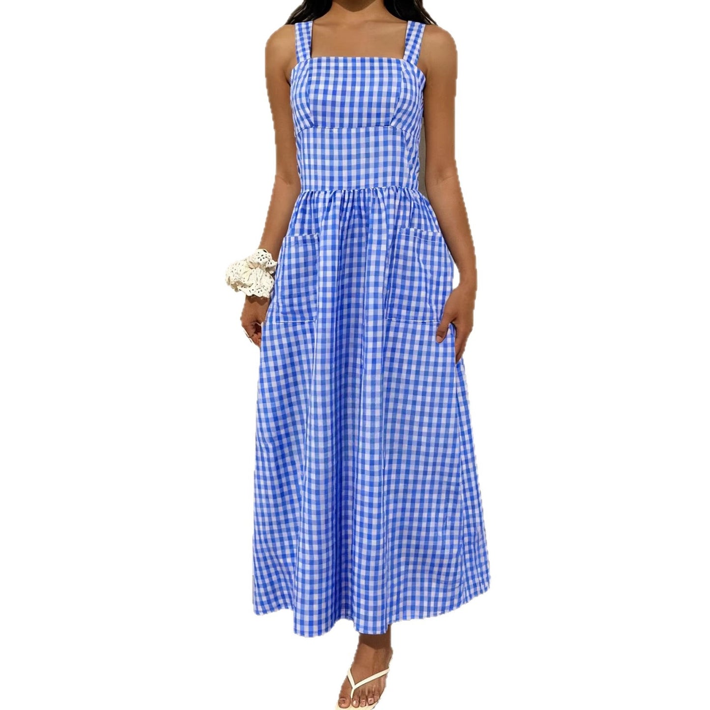 Women's Early Spring Artistic Retro Temperament Plaid Dress
