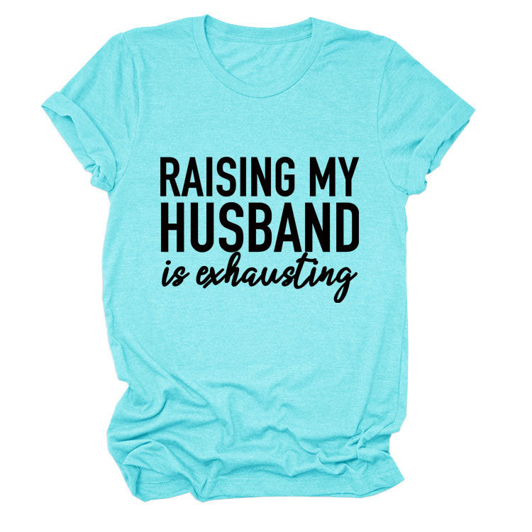 Women's Simple Letter Printed Short-sleeved T-shirt Blouses