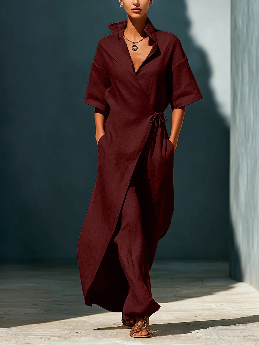 Summer Casual Sleeve Slimming Temperament Shirt Dress