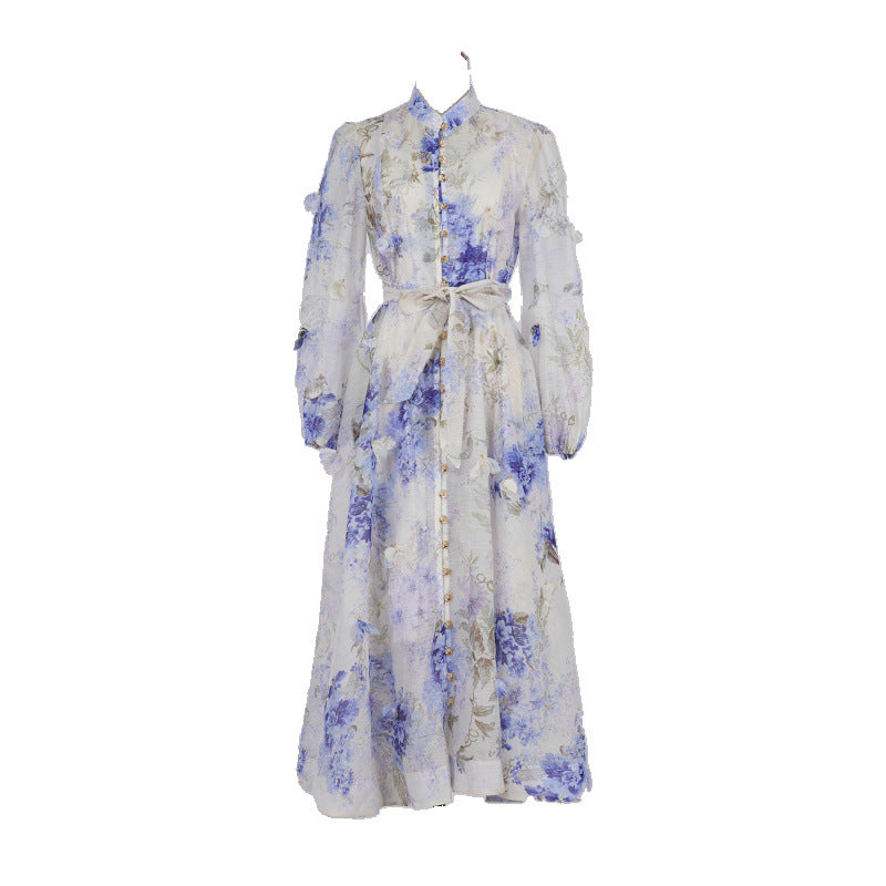 Catwalk Design Sense Hanging Flower Long Dresses