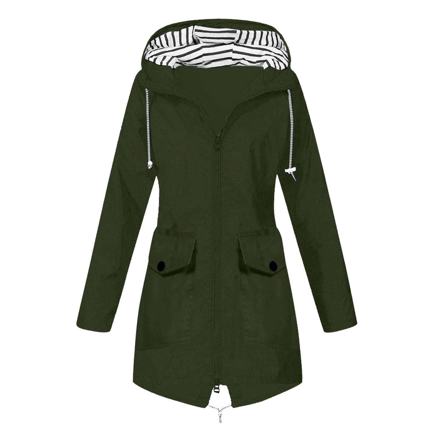Women's Shell Windproof Outdoor Striped Hooded Mountaineering Coats