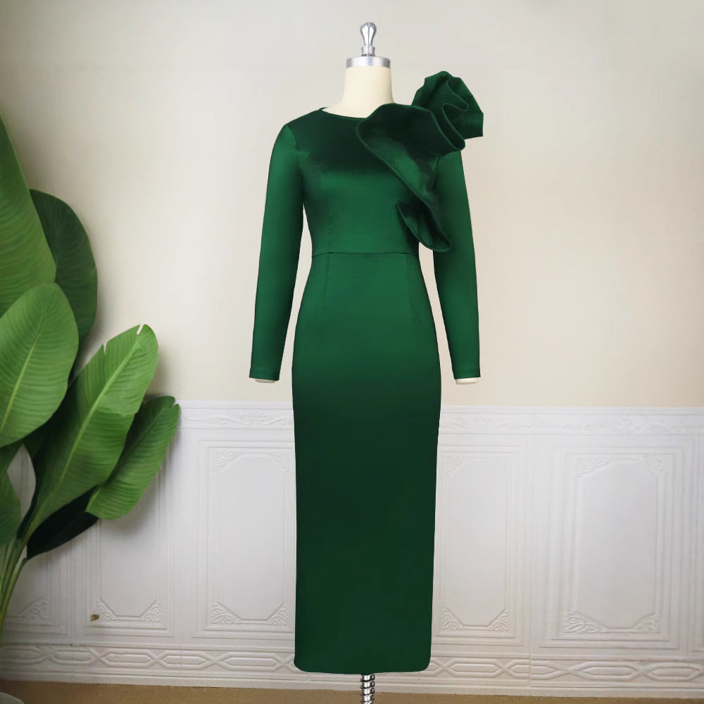 Women's Creative Design Three-dimensional Ruffled One-step Banquet Dresses