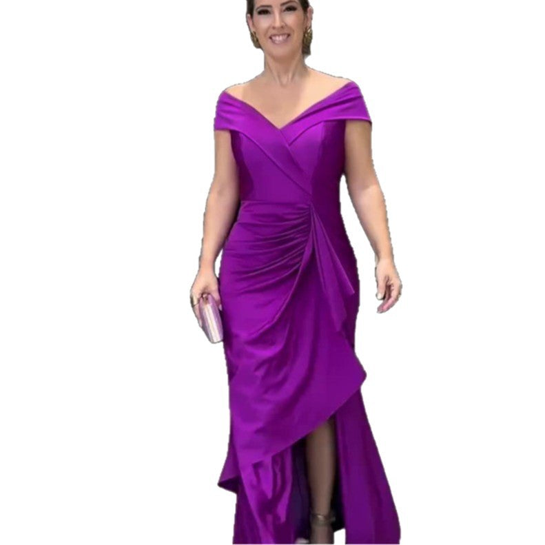 Long Dress Halter Backless Slit Formal Dresses