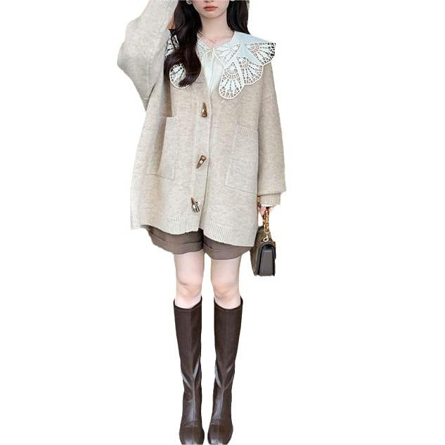Women's Button Knitted For Idle Style Loose Casual Fashion Korean Women's Sweater