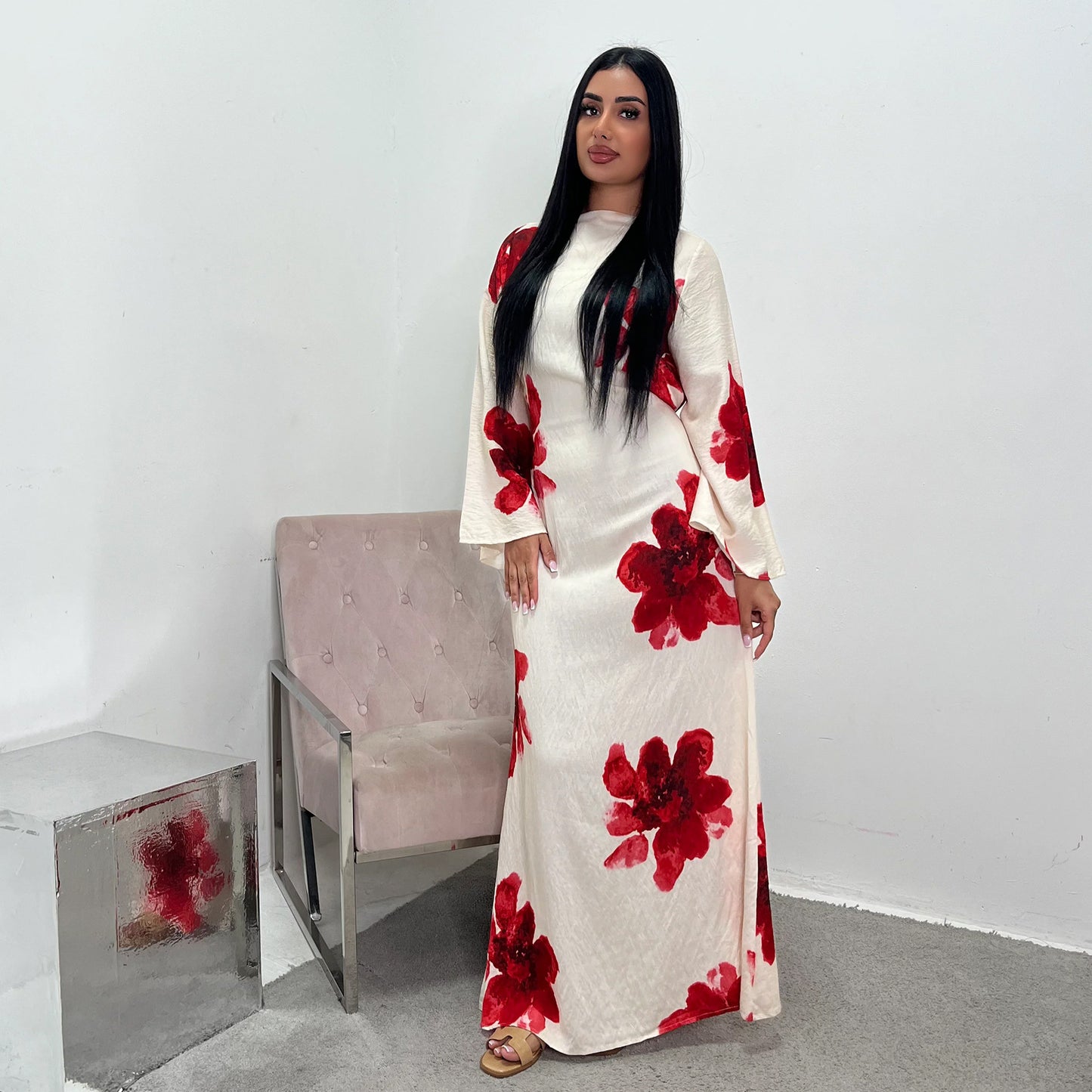 Pure Beautiful Printed Dress Waist Ankle Dresses