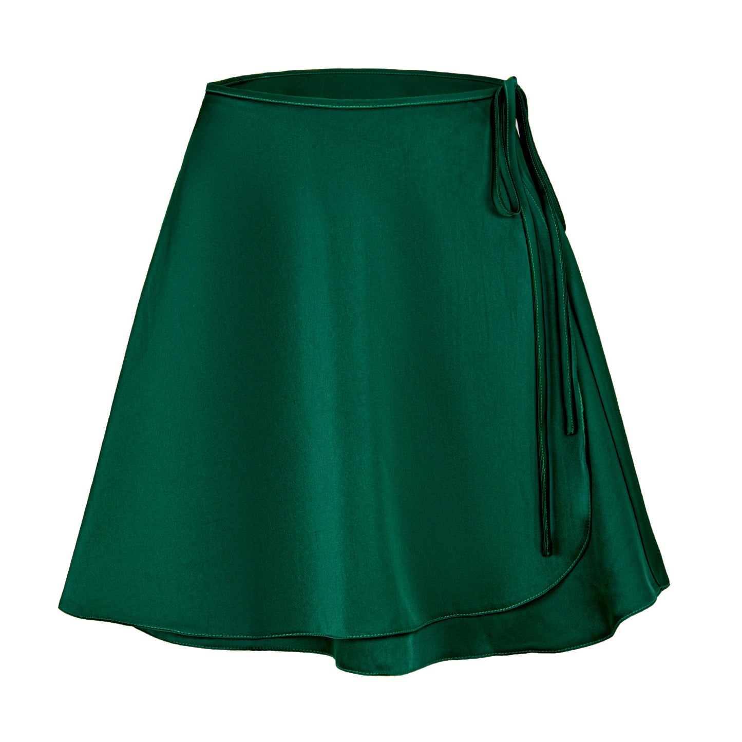 Women's Satin High Waist One-piece A- Line Skirts