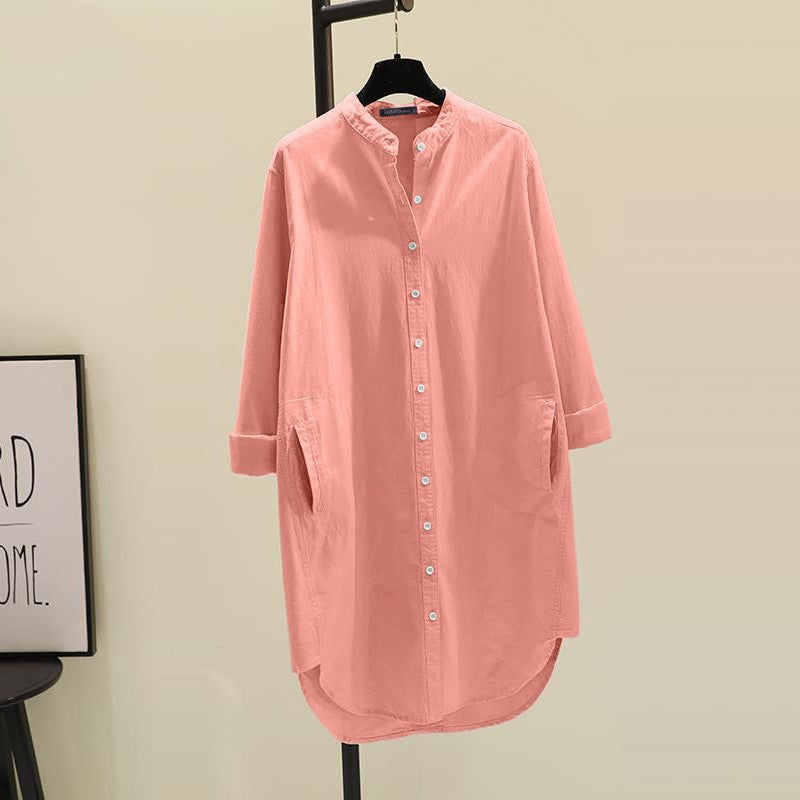 Women's Long-sleeved Korean Style Loose Design Bandage Blouses