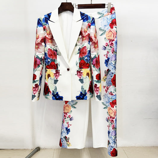 Beautiful Fashion Bright Digital Printing Two-piece Suits