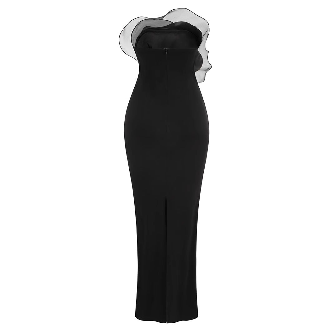 Women's Tube Flower Skinny Long Dress Party Dresses