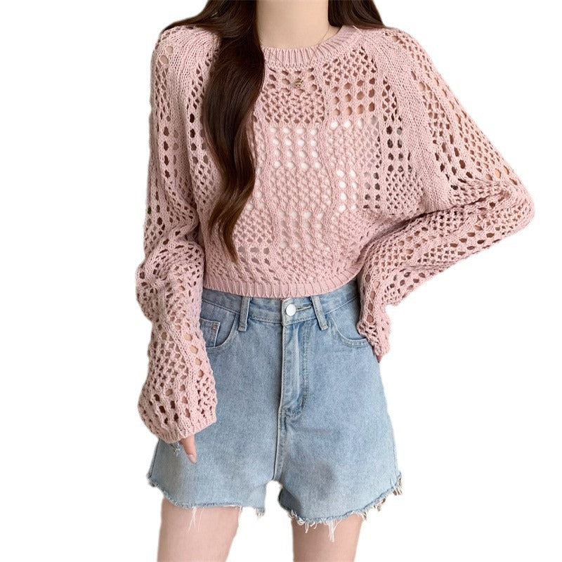 Women's Style Summer Versatile Sun Protection Thin Knitted Women's Sweater
