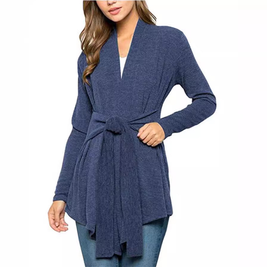 Innovative Graceful Women's Long Sleeve Tied Women's Sweater