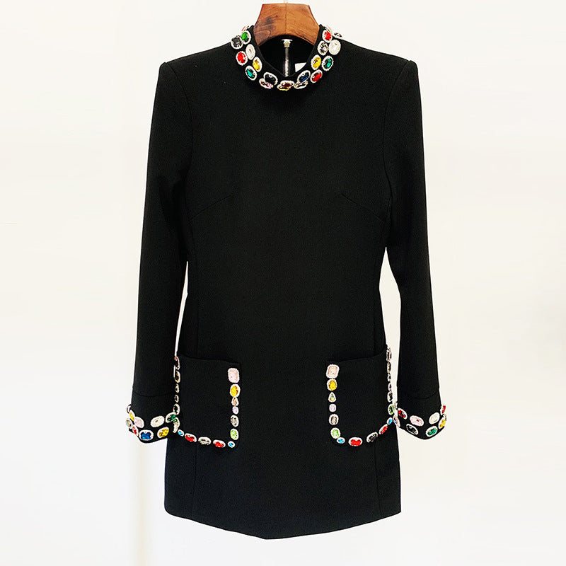 Early Spring Fashion Bead Diamond Color Dress