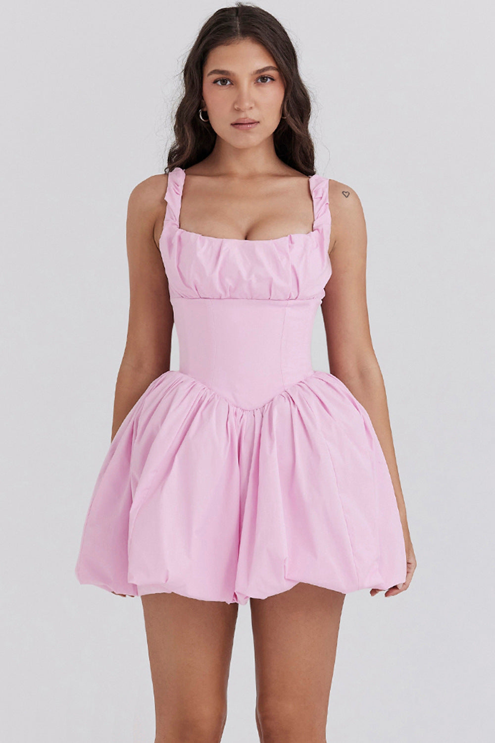 Women's American Summer Solid Color Elegant Backless Sexy Waist Dresses