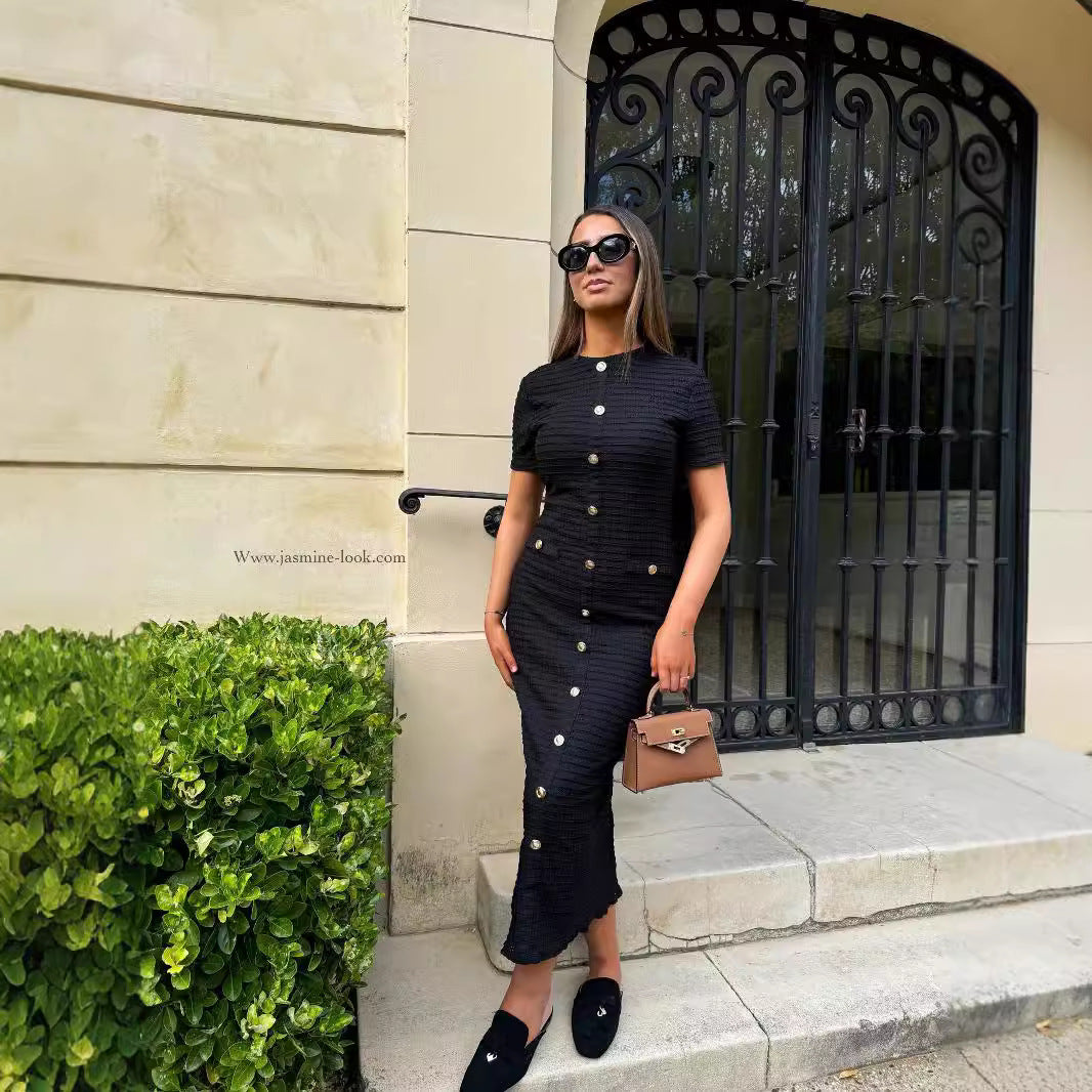 French Retro Slim Fit Slimming Knitted Dresses