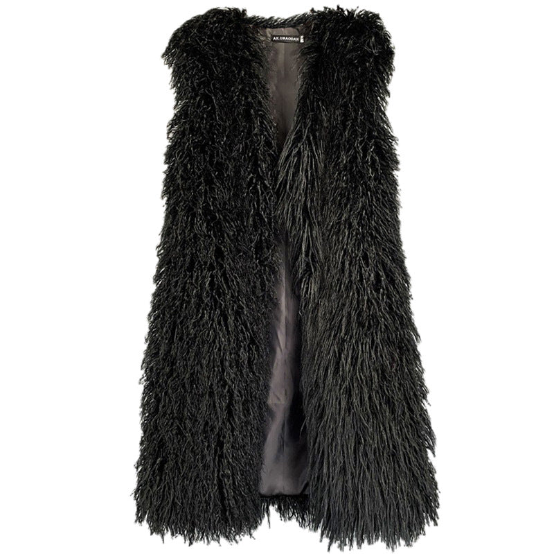 Women's Winter Lengthened Imitated Tibet Sheep Fur Coats