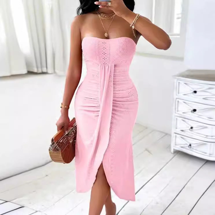 Women's Style Street Hipster Tube Hollow Out Dresses