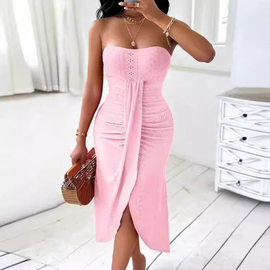 Women's Style Street Hipster Tube Hollow Out Dresses