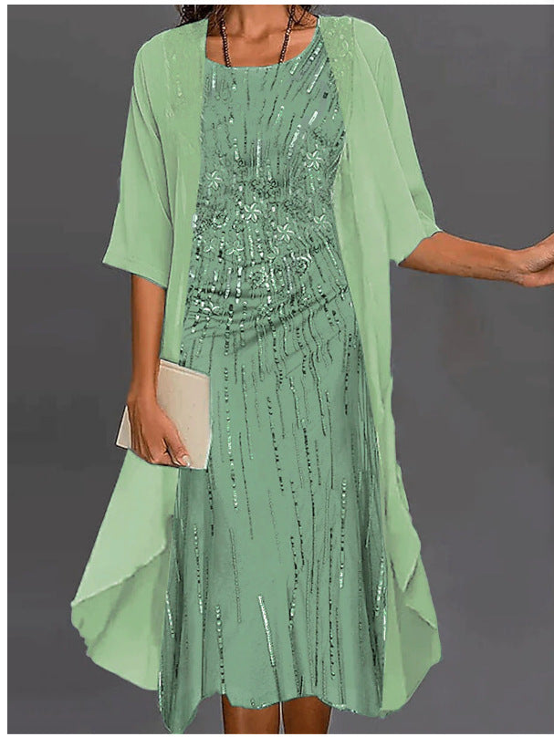 Innovative Fashion Elegant Chiffon Two-piece Set Dress