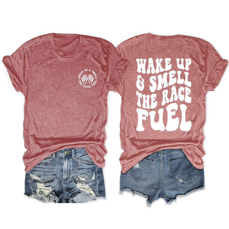 Duplex Printing Round Neck Sleeve Loose Shorts