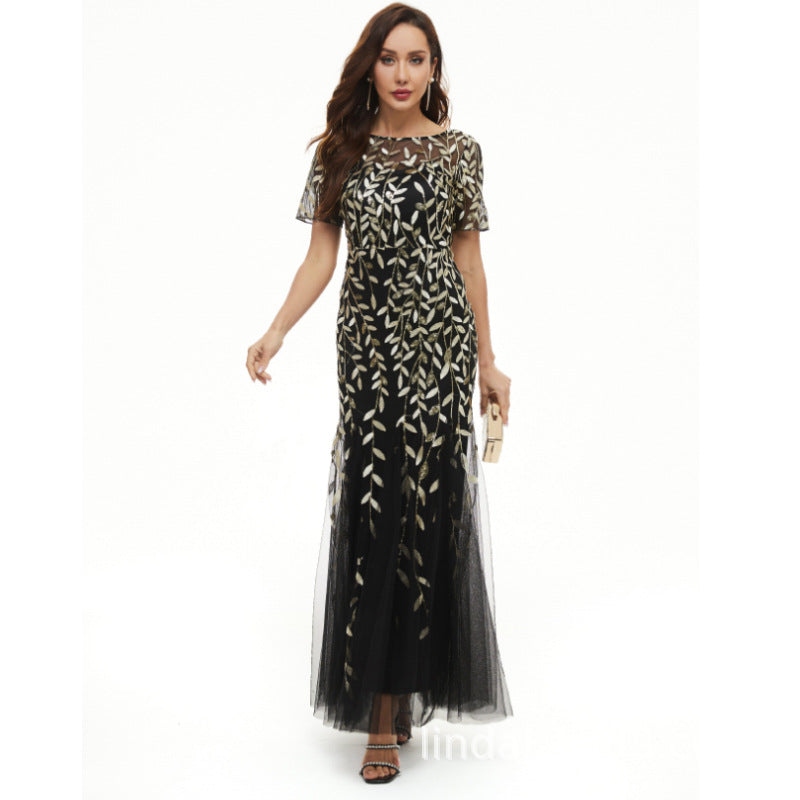 Dress Embroidered Sleeve Slim Bridesmaid Summer Shorts