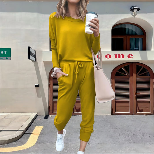 Women's Loose-fitting Solid Color Long Sleeves Casual Suits