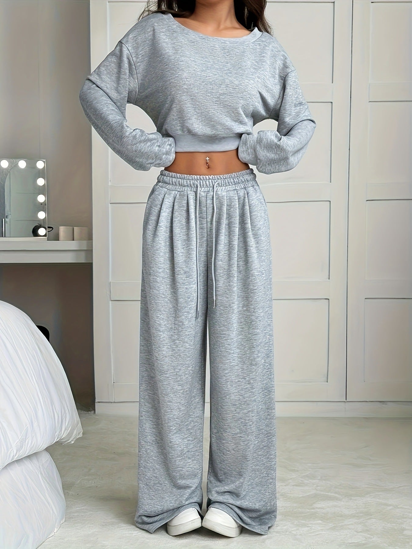 Women's Solid Color High Waist Comfortable Fashion Casual Suit