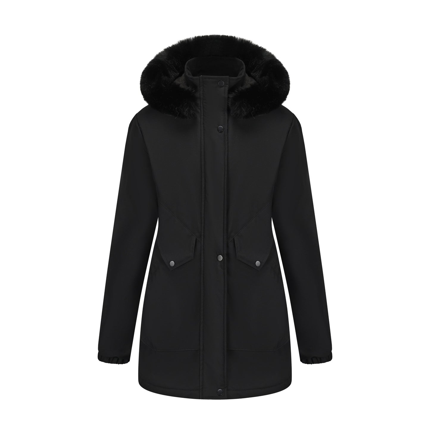 Women's Parka Fleece-lined Korean Style Big Fur Coats