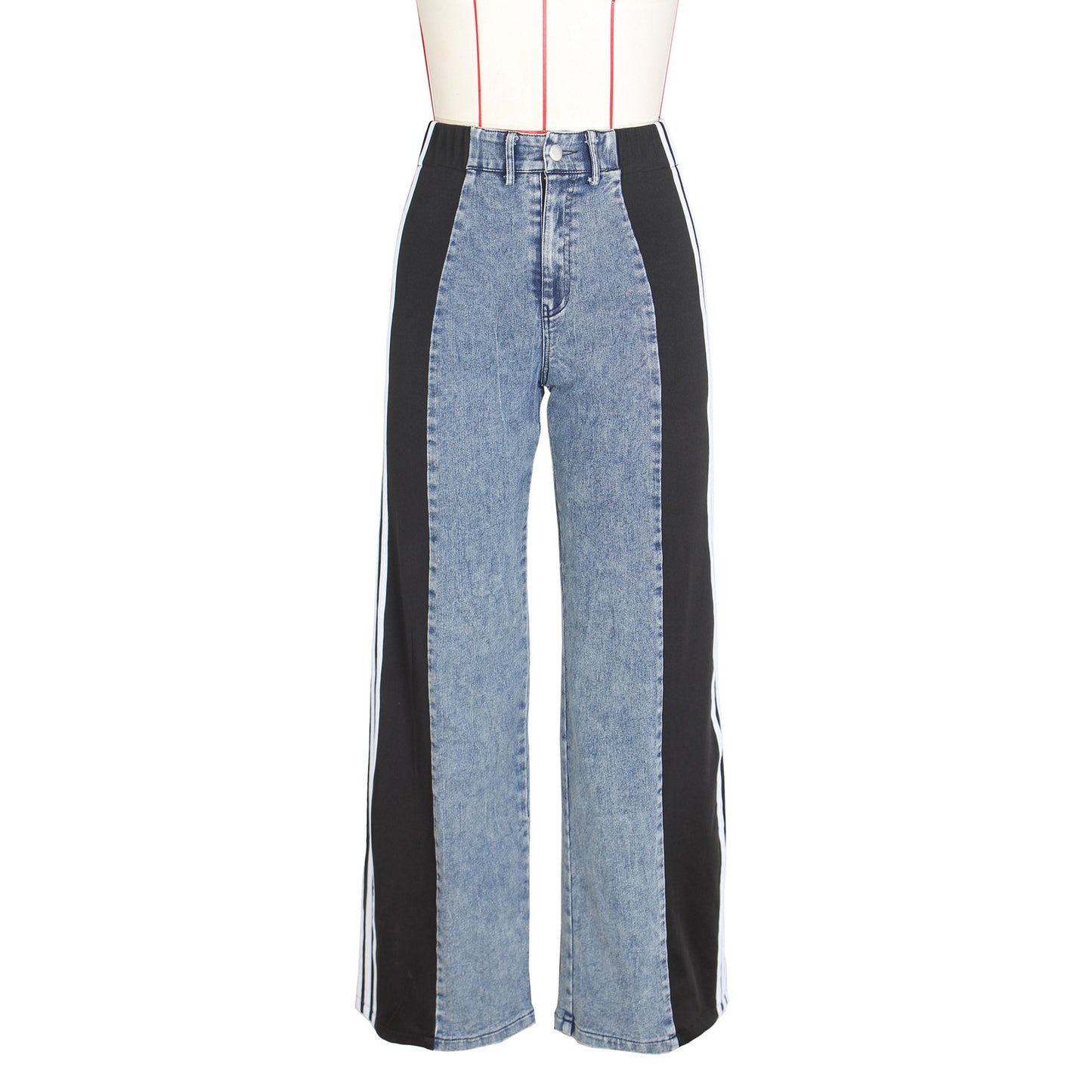 Women's Wide Leg Denim Trousers Casual High Jeans