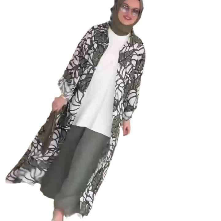 Women's Summer Fashion Printed Long Sleeve Loose Dresses