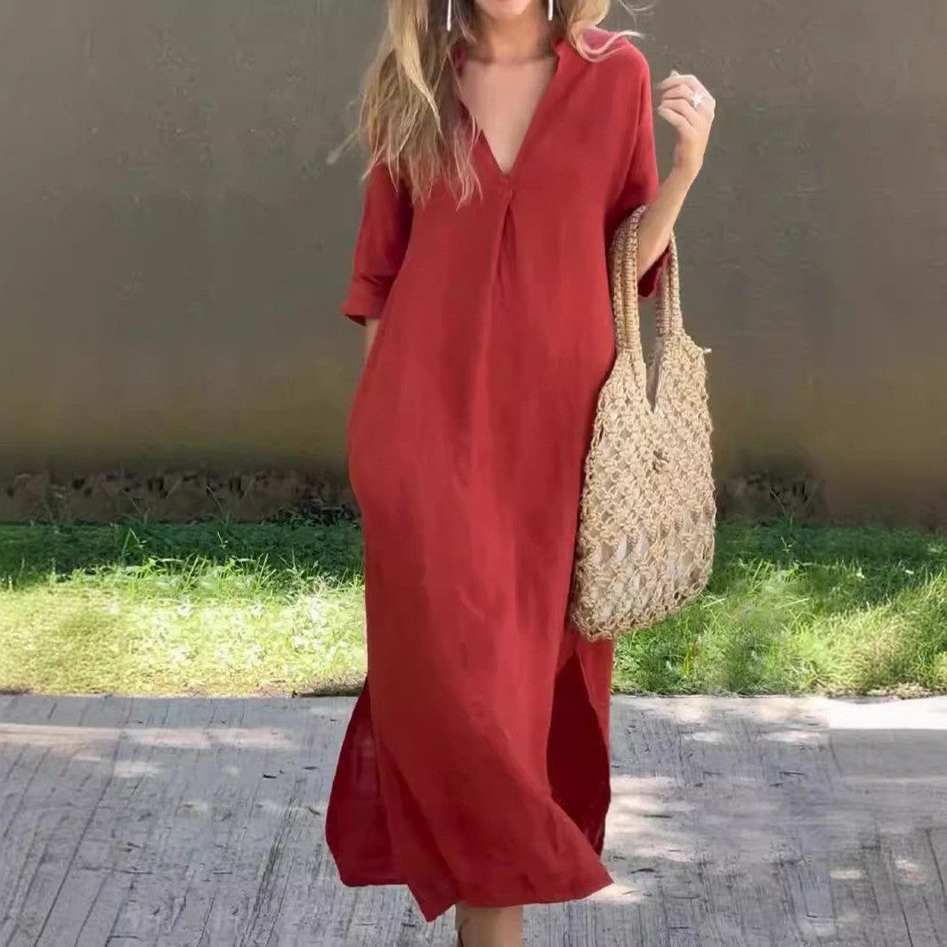 Casual Simple Slits On Both Sides Dress