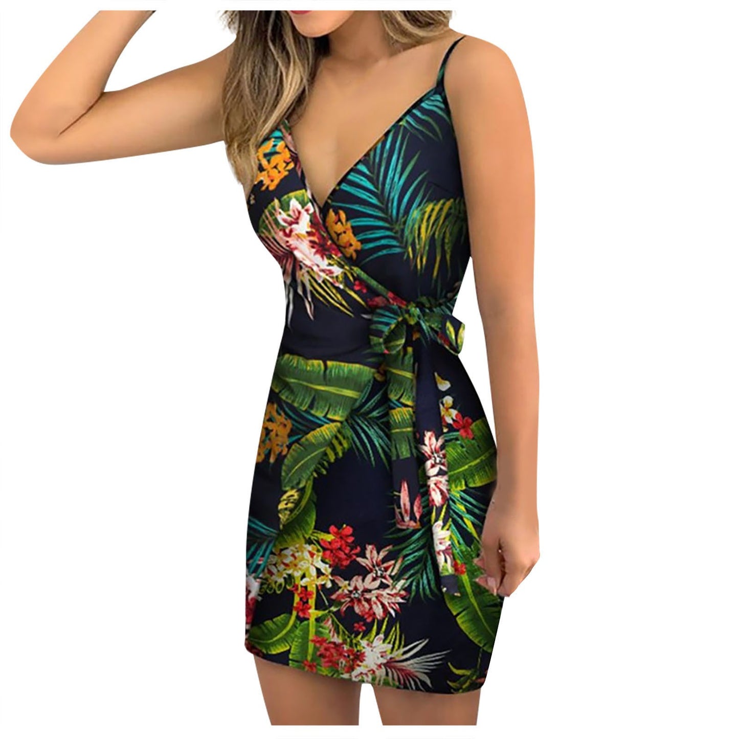 Cool Women's Summer Printed Wrap Sexy Dress