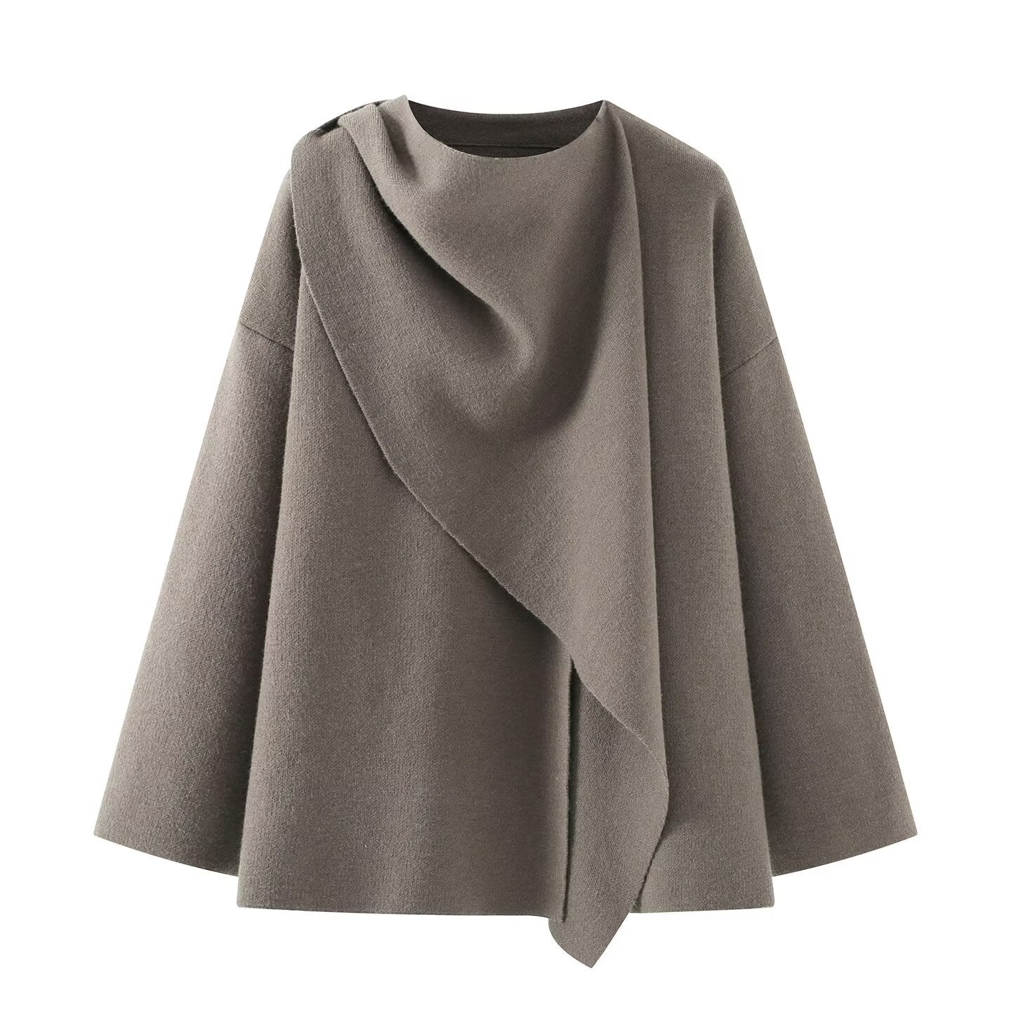 Autumn Scarf Decorations Knitted Chic Overcoat Coats