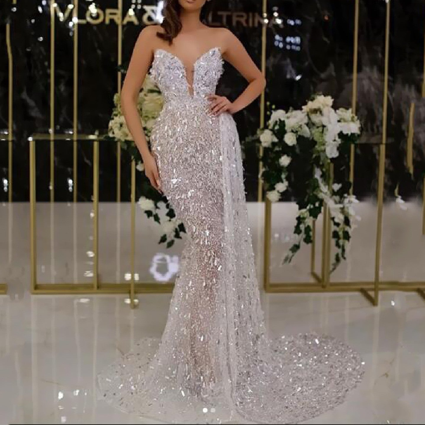 Women's Sexy Hot Sier Strap Long Dress Wedding Dresses