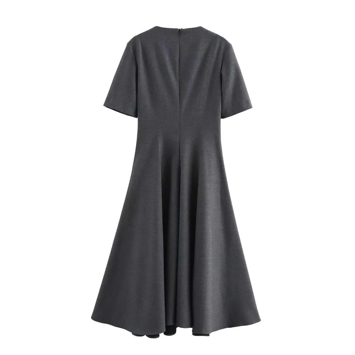 Women's Fashion Wave Wide Swing Sleeve Midi Dresses