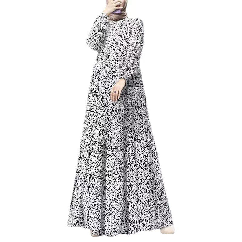 Comfort Casual Polka Dot Long Sleeve Pullover Loose Dress