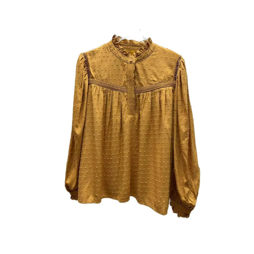 Polka Dot Jacquard Soft Glutinous Lace Blouses