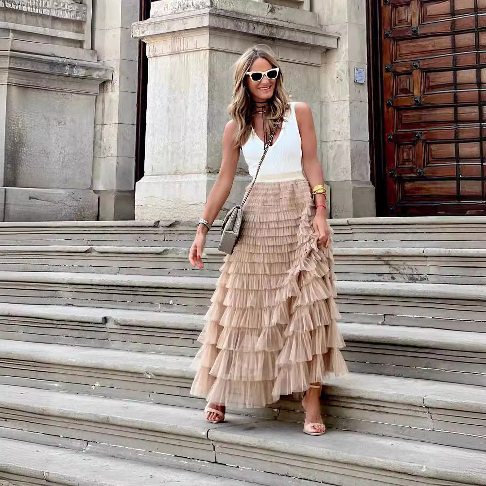 Women's Elegant Summer Fashion Mesh Tiered Skirts