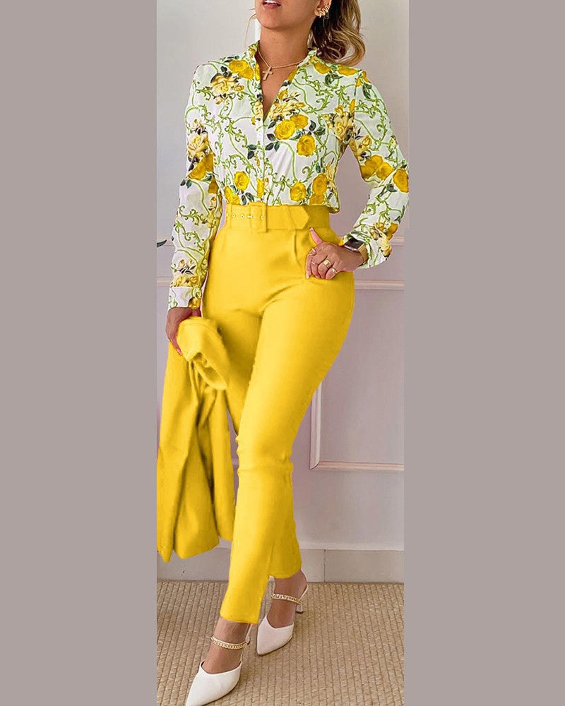 Women's Sweet Style Fresh Polyester Long Sleeve Fashion Casual Suits